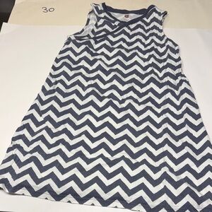 Tea Collection Navy and White Chevron Dress